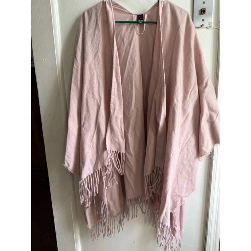 Mixit Blush Pink Fringed Shawl Cape